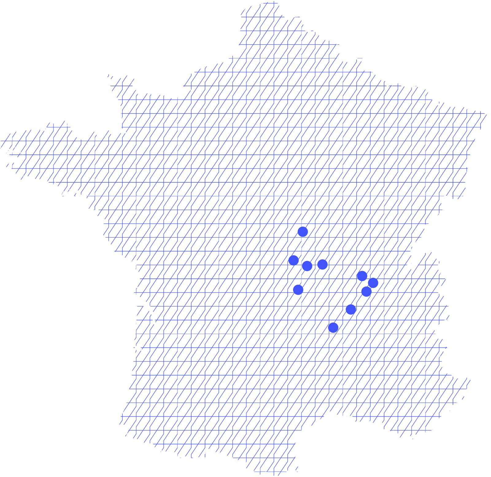 Carte de France des bureaux Premium Expertise