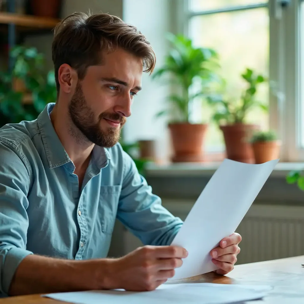 Un entrepreneur consulte un document